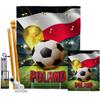 Ornament Collection World Cup Poland Banner Wall Art Flag Poles for Outside House Stand Outdoor Decorations Garden Tapestry Yard Signs FIFA Team Qatar Trophy Soccer Game Football Gifts, Made in USA view 1