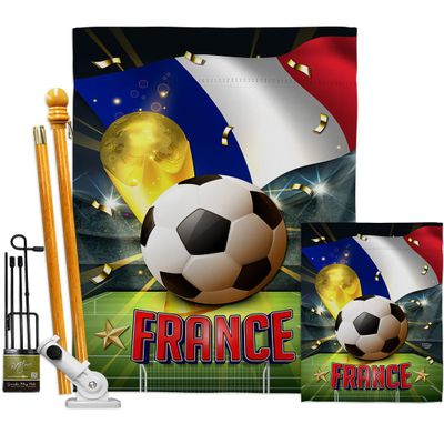 Ornament Collection World Cup France Banner Wall Art Flag Poles for Outside House Stand Outdoor Decorations Garden Tapestry Yard Signs FIFA Team Qatar Trophy Soccer Game Football Gifts, Made in USA