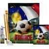 Ornament Collection World Cup France Banner Wall Art Flag Poles for Outside House Stand Outdoor Decorations Garden Tapestry Yard Signs FIFA Team Qatar Trophy Soccer Game Football Gifts, Made in USA view 1