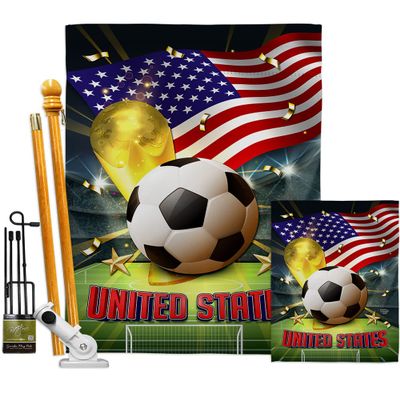 World Cup United States Banner Wall Art Flag Poles For Outside House Stand Outdoor Decorations Garden Tapestry Yard Signs FIFA Team Qatar Trophy Soccer Game Football Gifts Made In USA