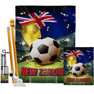 World Cup New Zealand Banner Wall Art Flag Poles For Outside House Stand Outdoor Decorations Garden Tapestry Yard Signs FIFA Team Qatar Trophy Soccer Game Football Gifts Made In USA