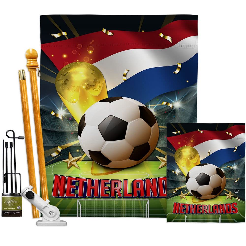 World Cup Netherlands Banner Wall Art Flag Poles For Outside House Stand Outdoor Decorations Garden Tapestry Yard Signs FIFA Team Qatar Trophy Soccer Game Football Gifts Made In USA