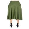 24seven Comfort Apparel Elastic Waist Pleated Pocket Midi Skirt Olive view 3