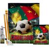 Ornament Collection World Cup Cameroon Banner Wall Art Flag Poles for Outside House Stand Outdoor Decorations Garden Tapestry Yard Signs FIFA Team Qatar Trophy Soccer Game Football Gifts, Made in USA view 1