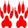 2 at 4 x 3 Wolf Paw Print Vinyl Decal Fun Bumper Sticker, Windows, Cars, Trucks, laptops, etc view 1