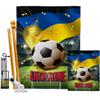 Ornament Collection World Cup Ukraine Banner Wall Art Flag Poles for Outside House Stand Outdoor Decorations Garden Tapestry Yard Signs FIFA Team Qatar Trophy Soccer Game Football Gifts, Made in USA view 1