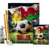 Ornament Collection World Cup Wales Banner Wall Art Flag Poles for Outside House Stand Outdoor Decorations Garden Tapestry Yard Signs FIFA Team Qatar Trophy Soccer Game Football Gifts, Made in USA view 1