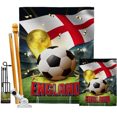 Ornament Collection World Cup England Banner Wall Art Flag Poles for Outside House Stand Outdoor Decorations Garden Tapestry Yard Signs FIFA Team Qatar Trophy Soccer Game Football Gifts, Made in USA