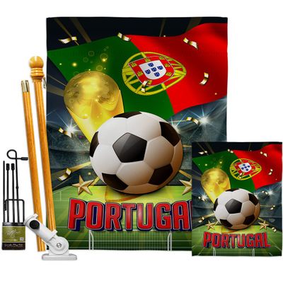 Ornament Collection World Cup Portugal Banner Wall Art Flag Poles for Outside House Stand Outdoor Decorations Garden Tapestry Yard Signs FIFA Team Qatar Trophy Soccer Game Football Gifts, Made in USA