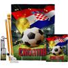 Ornament Collection World Cup Croatia Banner Wall Art Flag Poles for Outside House Stand Outdoor Decorations Garden Tapestry Yard Signs FIFA Team Qatar Trophy Soccer Game Football Gifts, Made in USA view 1