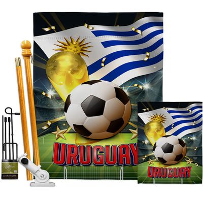 Ornament Collection World Cup Uruguay Banner Wall Art Flag Poles for Outside House Stand Outdoor Decorations Garden Tapestry Yard Signs FIFA Team Qatar Trophy Soccer Game Football Gifts, Made in USA