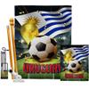 Ornament Collection World Cup Uruguay Banner Wall Art Flag Poles for Outside House Stand Outdoor Decorations Garden Tapestry Yard Signs FIFA Team Qatar Trophy Soccer Game Football Gifts, Made in USA view 1
