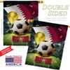 Ornament Collection World Cup Banner Wall Art Flag Poles for Outside House Stand Outdoor Decorations Garden Tapestry Yard Signs FIFA Team Qatar Trophy Soccer Game Football Gifts, Made in USA view 3