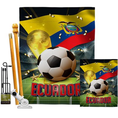 Ornament Collection World Cup Ecuador Banner Wall Art Flag Poles for Outside House Stand Outdoor Decorations Garden Tapestry Yard Signs FIFA Team Qatar Trophy Soccer Game Football Gifts, Made in USA