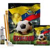Ornament Collection World Cup Ecuador Banner Wall Art Flag Poles for Outside House Stand Outdoor Decorations Garden Tapestry Yard Signs FIFA Team Qatar Trophy Soccer Game Football Gifts, Made in USA view 1