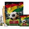 Ornament Collection World Cup Ghana Banner Wall Art Flag Poles for Outside House Stand Outdoor Decorations Garden Tapestry Yard Signs FIFA Team Qatar Trophy Soccer Game Football Gifts, Made in USA view 1