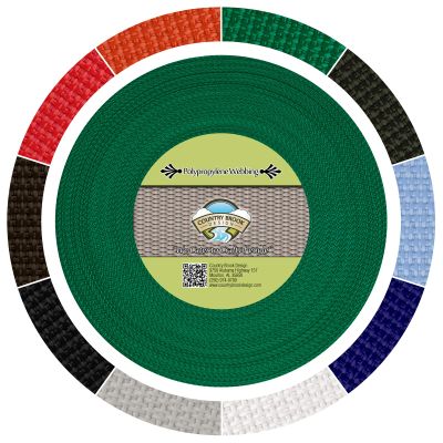 Country Brook Design - 3/4 Inch Kelly Green Polypropylene (Polypro) Webbing, 100 Yards