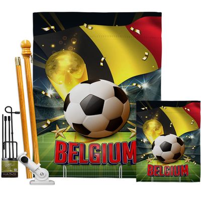 Ornament Collection World Cup Belgium Banner Wall Art Flag Poles for Outside House Stand Outdoor Decorations Garden Tapestry Yard Signs FIFA Team Qatar Trophy Soccer Game Football Gifts, Made in USA