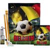 Ornament Collection World Cup Belgium Banner Wall Art Flag Poles for Outside House Stand Outdoor Decorations Garden Tapestry Yard Signs FIFA Team Qatar Trophy Soccer Game Football Gifts, Made in USA view 1