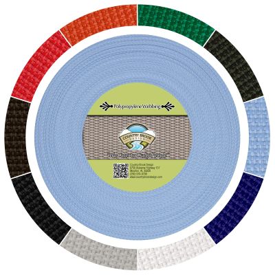 Country Brook Design - 3/4 Inch Baby Blue Polypropylene (Polypro) Webbing, 100 Yards