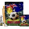 Ornament Collection World Cup Australia Banner Wall Art Flag Poles for Outside House Stand Outdoor Decorations Garden Tapestry Yard Signs FIFA Team Qatar Trophy Soccer Game Football Gifts, Made In USA view 1