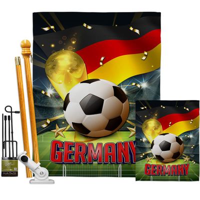 Ornament Collection World Cup Germany Banner Wall Art Flag Poles for Outside House Stand Outdoor Decorations Garden Tapestry Yard Signs FIFA Team Qatar Trophy Soccer Game Football Gifts, Made in USA