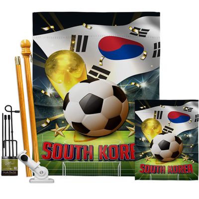 World Cup South Korea Banner Wall Art Flag Poles For Outside House Stand Outdoor Decorations Garden Tapestry Yard Signs FIFA Team Qatar Trophy Soccer Game Football Gifts Made In USA