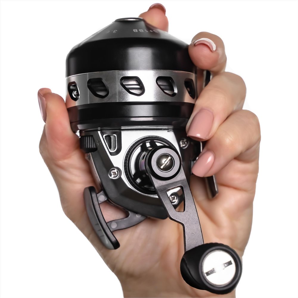 BALLISTA BL33 Spincast Bowfishing Reel Slingshot Bow Fishing, Stainless Steel, Left/Right Reversible Handle, 3.6:1 Gear Ratio, Strong Line 5# 45 Yards 0.35mm/50lb