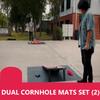 2 Cornhole Mats Prevent Cornhole Board from Slipping, Pitch Pad Keep Tossing Bags Clean and Secure Footing, Gray, 51inch x72 inch (2 Mats) view 4