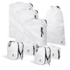 8 Piece Compression Packing Cubes Set - Double Capacity Design for Travel - Small, Medium & Large Sizes - Carry-On Suitcase Organizer Bags (White) view 1