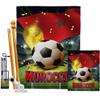Ornament Collection World Cup Morocco Banner Wall Art Flag Poles for Outside House Stand Outdoor Decorations Garden Tapestry Yard Signs FIFA Team Qatar Trophy Soccer Game Football Gifts, Made in USA view 1