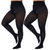 CozyWow Plus Size Tights for Women 80D Soft Solid Color Semi Opaque Pantyhose High Waist 1X 2X 3X 4X 2Black XL view 1