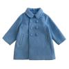 Toddler Kids Baby Girls Boys Solid Coat Elegant Notched Collar Double Breasted Jacket Wool Coat Girls (Blue, 4-5 Years) view 1