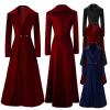HGps8w Women's Winter Maxi Coats Lapel Wool Blend Long Peacoat Trench Ladies Elegant Slim Jacket Parka Outwear view 2