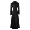 HGps8w Women's Winter Maxi Coats Lapel Wool Blend Long Peacoat Trench Ladies Elegant Slim Jacket Parka Outwear view 3