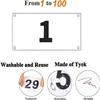 Kyzistn 1-100 Running Race Bibs Large Numbers with Safety Pins for Marathon Race Events- Tyvek Tearproof Waterproof (7X4Inch) view 3