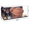 Better Display Cases Acrylic Display Case for Full Size Football and Mini Helmet - Large Rectangle Box with Mirror Case, Yellow Risers, Wall Mount and Mirror Base 19.25" x 8.25" x 8" (B47/A103) view 2