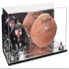 Better Display Cases Acrylic Display Case for Full Size Football and Mini Helmet - Large Rectangle Box with Mirror Case, Silver Risers, Wall Mount and Mirror Base 19.25" x 8.25" x 8" (B47/A103) view 1