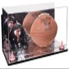 Better Display Cases Acrylic Display Case for Full Size Football and Mini Helmet - Large Rectangle Box with Mirror Case, Pink Risers, Wall Mount and Mirror Base 19.25" x 8.25" x 8" (B47/A103) view 1