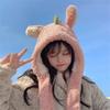 Hcclijo Cute Funny Little Dinosaur Hat Female Autumn and Winter Plus Villi Warmth Will Move s Dress Lovers Warm Hat view 2