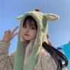 Hcclijo Cute Funny Little Dinosaur Hat Female Autumn and Winter Plus Villi Warmth Will Move s Dress Lovers Warm Hat view 4