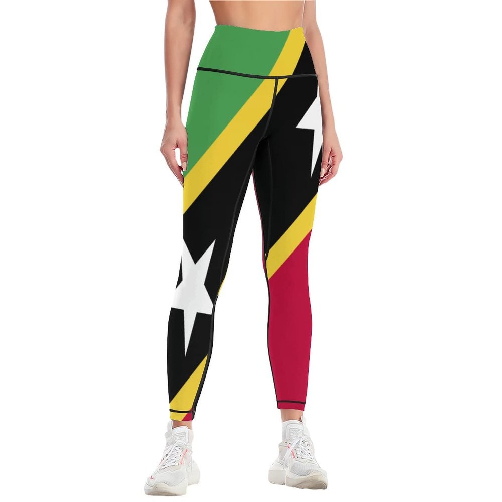 Adugen Origei Yoga Pants Saint Kitts and Nevis Flag Workout Running for Women S