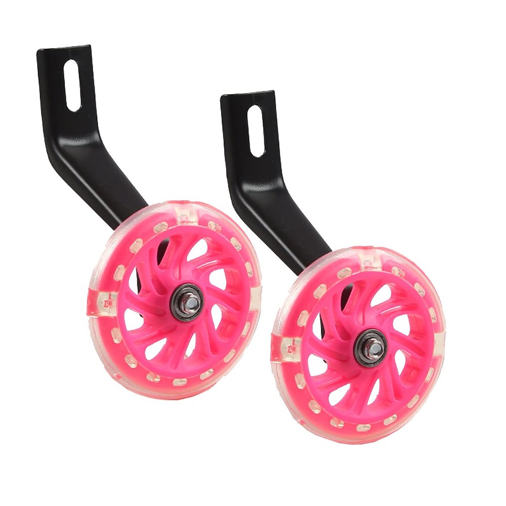 PROPFE Kids Bike Bicycle Training Flash Wheels, Children's Bike Stabilizers Support Wheels Bike Steel Frame for 12 14 16 18 20 Inch,1 Pair Bicycle