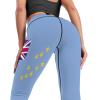 Adugen Origei Women's High Waist Tuvalu Flag Print Tummy Control Yoga Capris M view 2