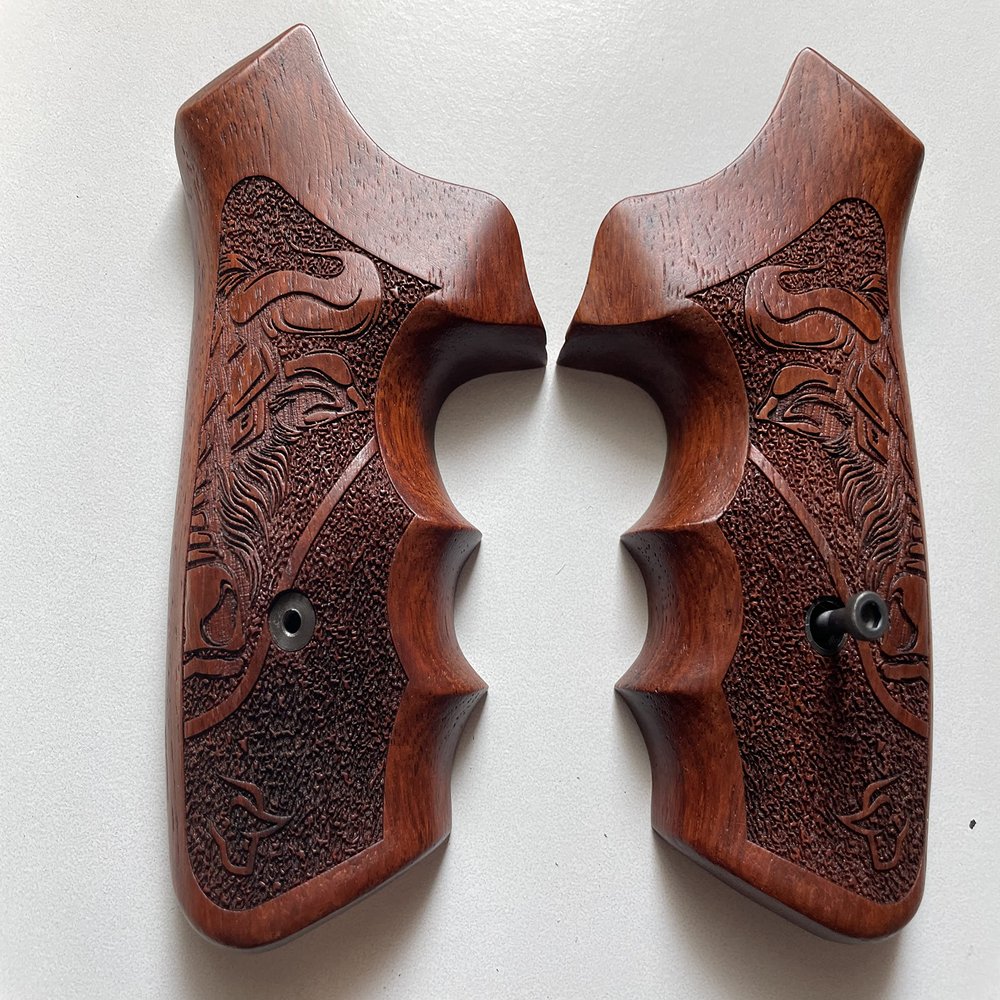 New! Wood Grip Compatible with Taurrus Raging Bull/Raging Hunter 454 460 480 500 Rough Texture/Checker Hardwood#Raging07