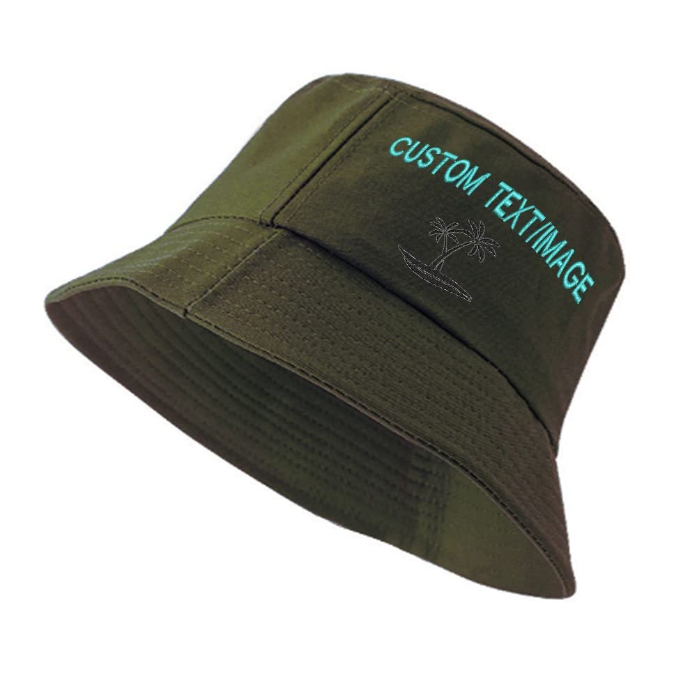 Coconut Custom Bucket Hat for Women Wholesale Custom Hats Outdoor Vaccation Beach Green