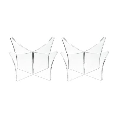 PATIKIL 4.7" Ball Display Stand, 2 Pack Multi-Function Acrylic Ball Stand Display Holder for Football Basketball Volleyball Soccer Ball Rugby, Clear