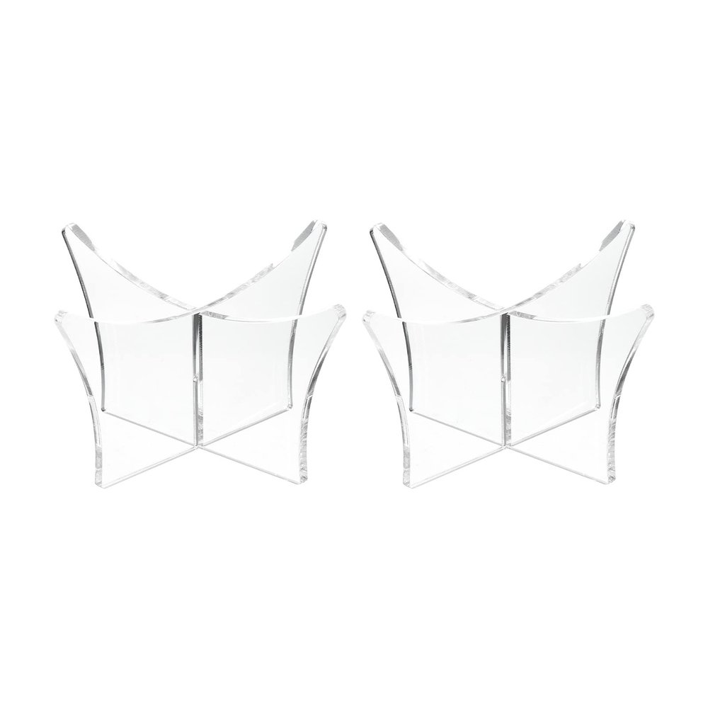 PATIKIL 4.7" Ball Display Stand, 2 Pack Multi-Function Acrylic Ball Stand Display Holder for Football Basketball Volleyball Soccer Ball Rugby, Clear