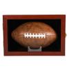 Medikaison Football Display Case Wall Mount Lockable Clear View Full Size Anti Fade UV Protective Acrylic Door Wooden Signed Memorabilia Football Box Shelf Holder-Double Ball (Single Ball Cherry) view 1