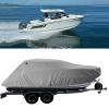 ELVONS 25-27ft Heavy-Duty Trailerable Boat Cover 210d Oxford Cloth Waterproof and Tear-Resistant Mooring Cover Suitable for Hard Top Boats Outdoor Protection,Gray,25~27ft(948cm*570cm) view 2